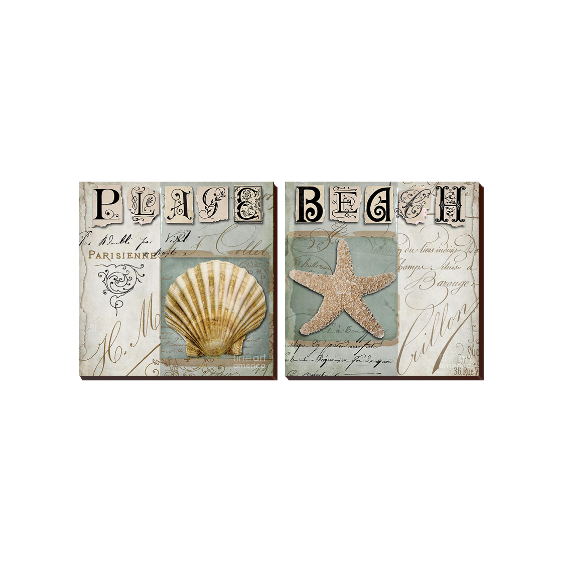 Beach & Shells 2 Piece Set Square 101