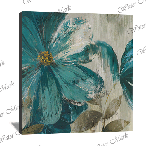 Floral Blue Square-101